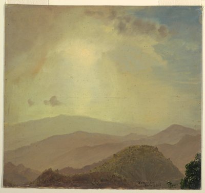 Drawing, Hilltop at Sunset, July 1865 by Frederic Edwin Church